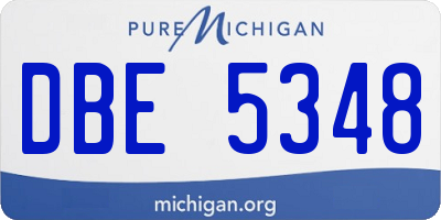 MI license plate DBE5348