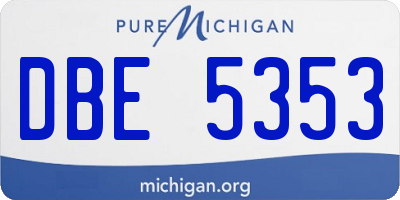 MI license plate DBE5353