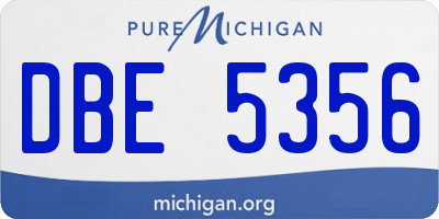 MI license plate DBE5356