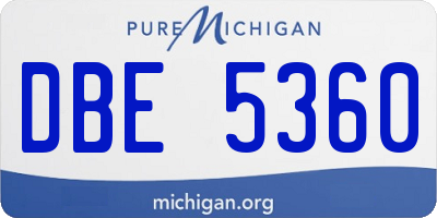 MI license plate DBE5360