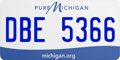 MI license plate DBE5366