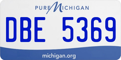 MI license plate DBE5369