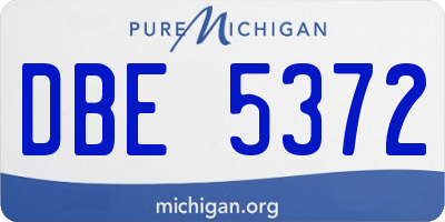 MI license plate DBE5372