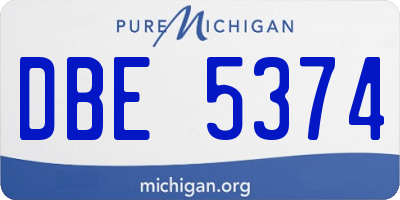 MI license plate DBE5374