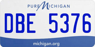 MI license plate DBE5376