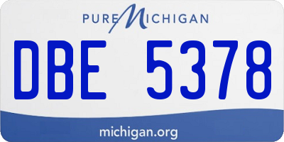 MI license plate DBE5378