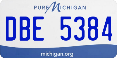 MI license plate DBE5384