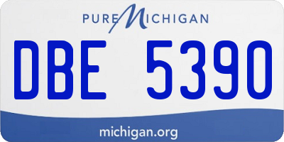 MI license plate DBE5390