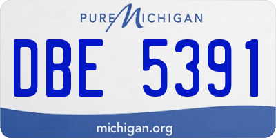 MI license plate DBE5391
