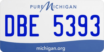 MI license plate DBE5393