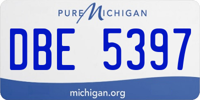 MI license plate DBE5397