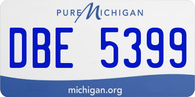 MI license plate DBE5399