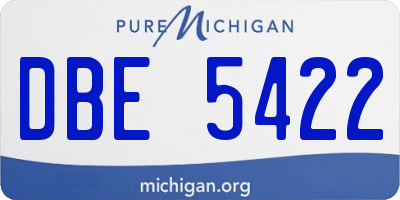 MI license plate DBE5422