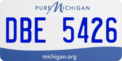 MI license plate DBE5426
