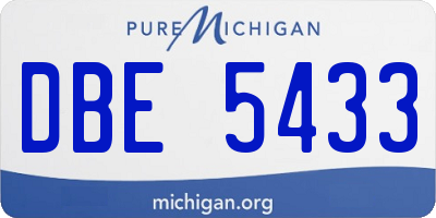 MI license plate DBE5433