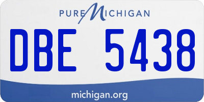 MI license plate DBE5438