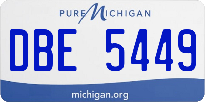 MI license plate DBE5449