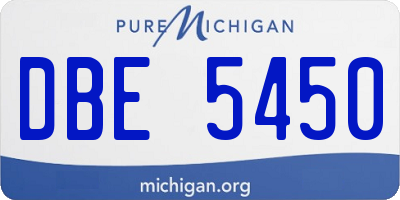 MI license plate DBE5450