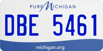 MI license plate DBE5461