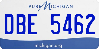 MI license plate DBE5462