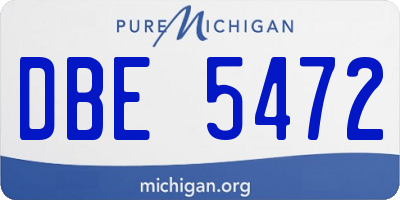 MI license plate DBE5472