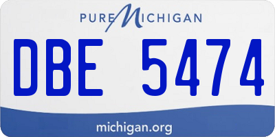 MI license plate DBE5474