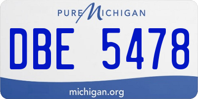 MI license plate DBE5478