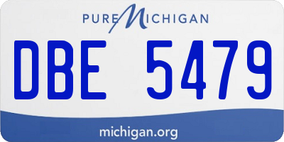 MI license plate DBE5479