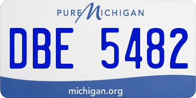 MI license plate DBE5482