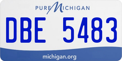 MI license plate DBE5483