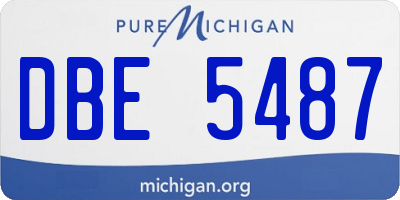MI license plate DBE5487