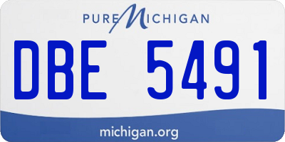 MI license plate DBE5491