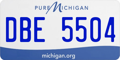 MI license plate DBE5504