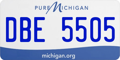 MI license plate DBE5505