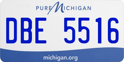 MI license plate DBE5516