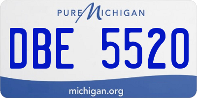 MI license plate DBE5520