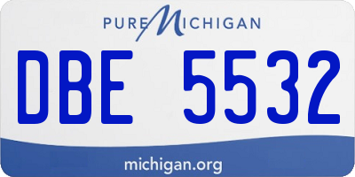 MI license plate DBE5532