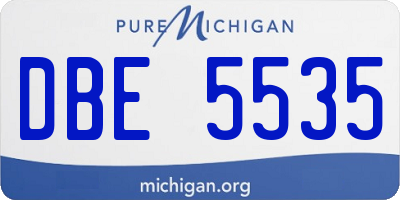 MI license plate DBE5535