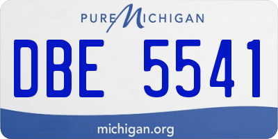 MI license plate DBE5541
