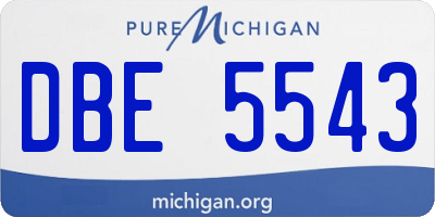 MI license plate DBE5543
