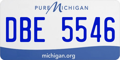 MI license plate DBE5546