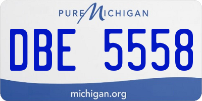 MI license plate DBE5558