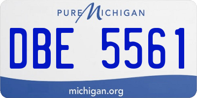 MI license plate DBE5561