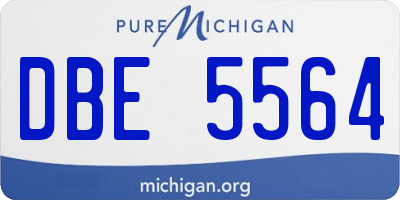 MI license plate DBE5564