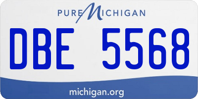 MI license plate DBE5568