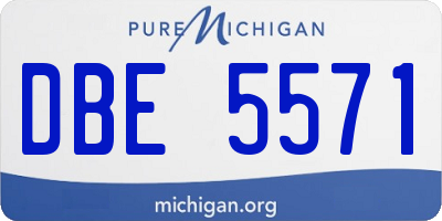 MI license plate DBE5571