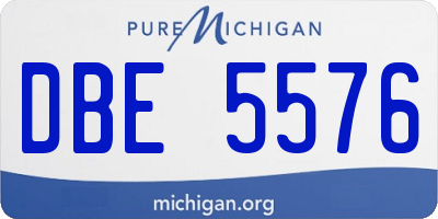 MI license plate DBE5576
