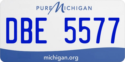MI license plate DBE5577