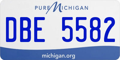 MI license plate DBE5582