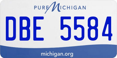 MI license plate DBE5584